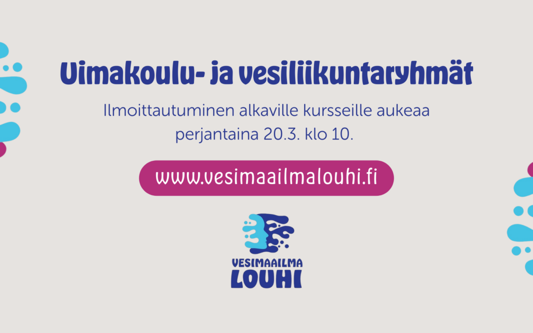 Loppukevään uimakoulu- ja vesiliikuntaryhmät